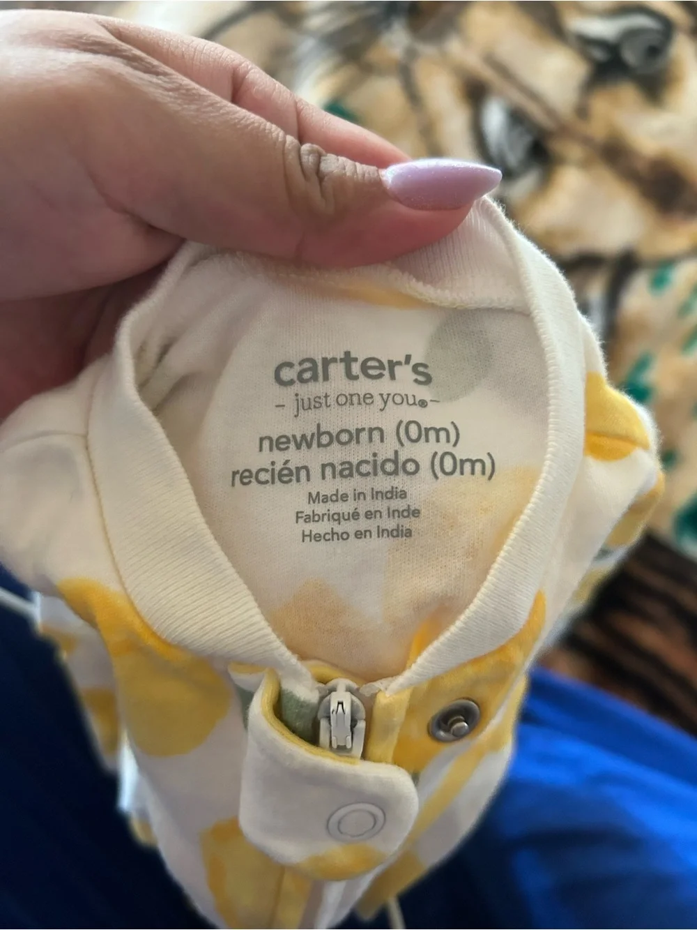 Baby Footed One-Piece Set - Yellow, Lavender & Cream